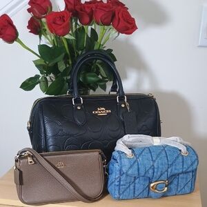 NWT! Bundle Deals!!! Coach Black, Brown, and Blue Satchel Trio